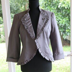 John Paul Richard Open Ruffle Trim Blazer size S